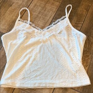 Elegant White Lace Trimmed Women's crop Top